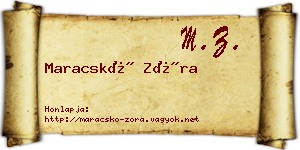 Maracskó Zóra névjegykártya